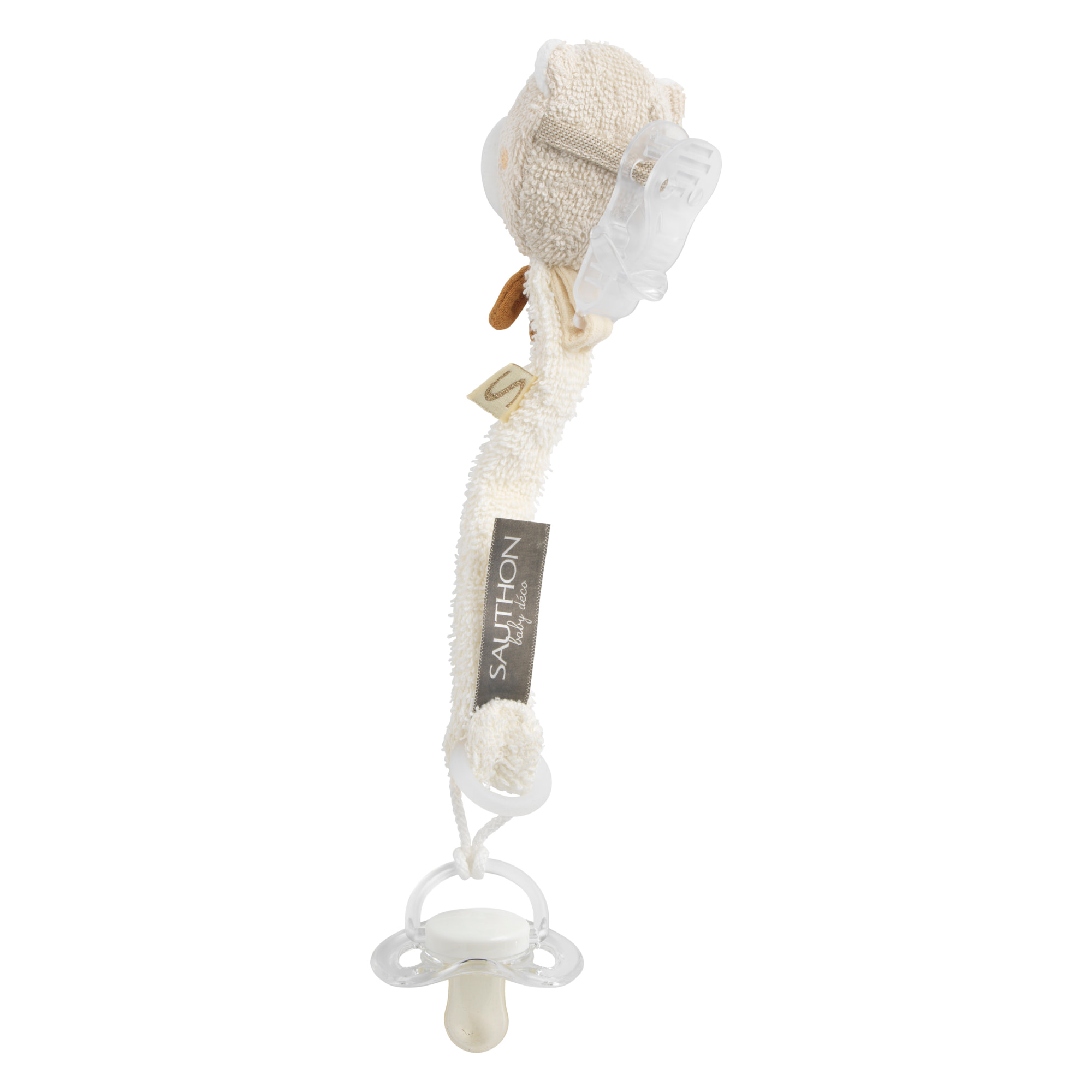 Attache -tétine en coton bio et bouclette
