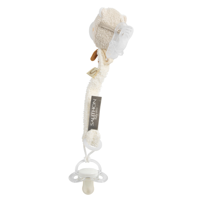 Attache -tétine en coton bio et bouclette