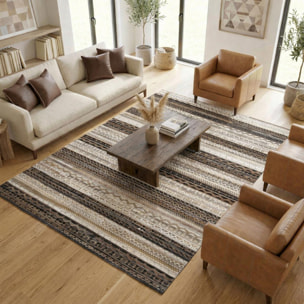 Tapis peau de vache kilim fait main VINI