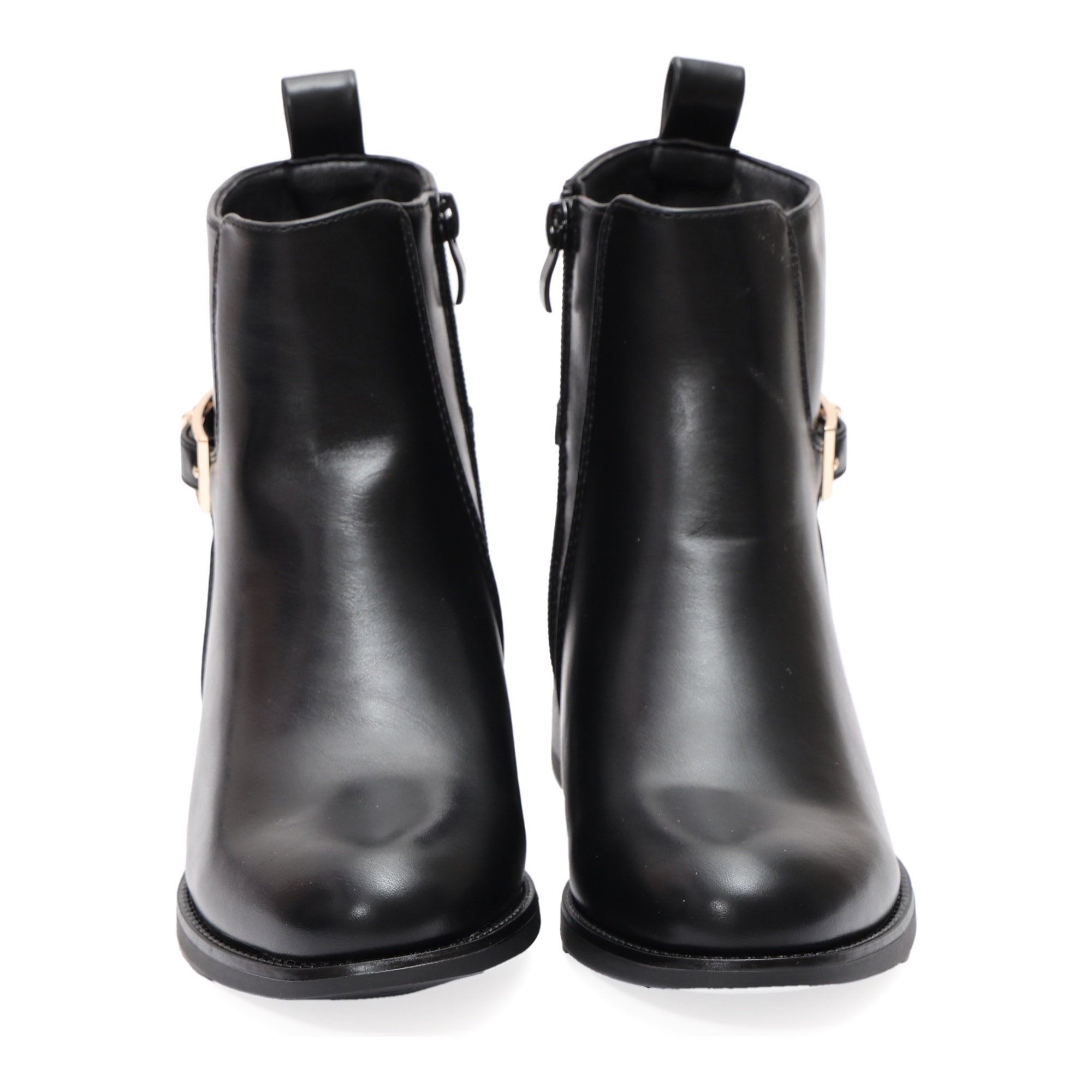 Stivaletti in simil pelle con fibbia dorata