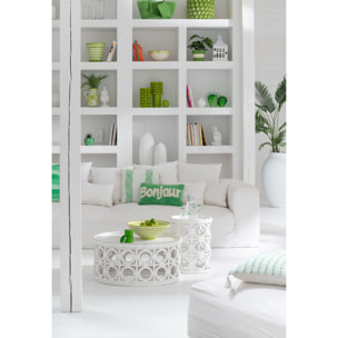J-Line bol Granada Stripes Lebrillo - céramique - blanc/vert