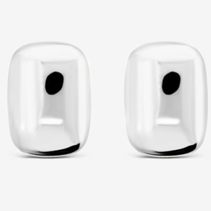 Orecchini Rettangolari Lucidi placcati Rodio