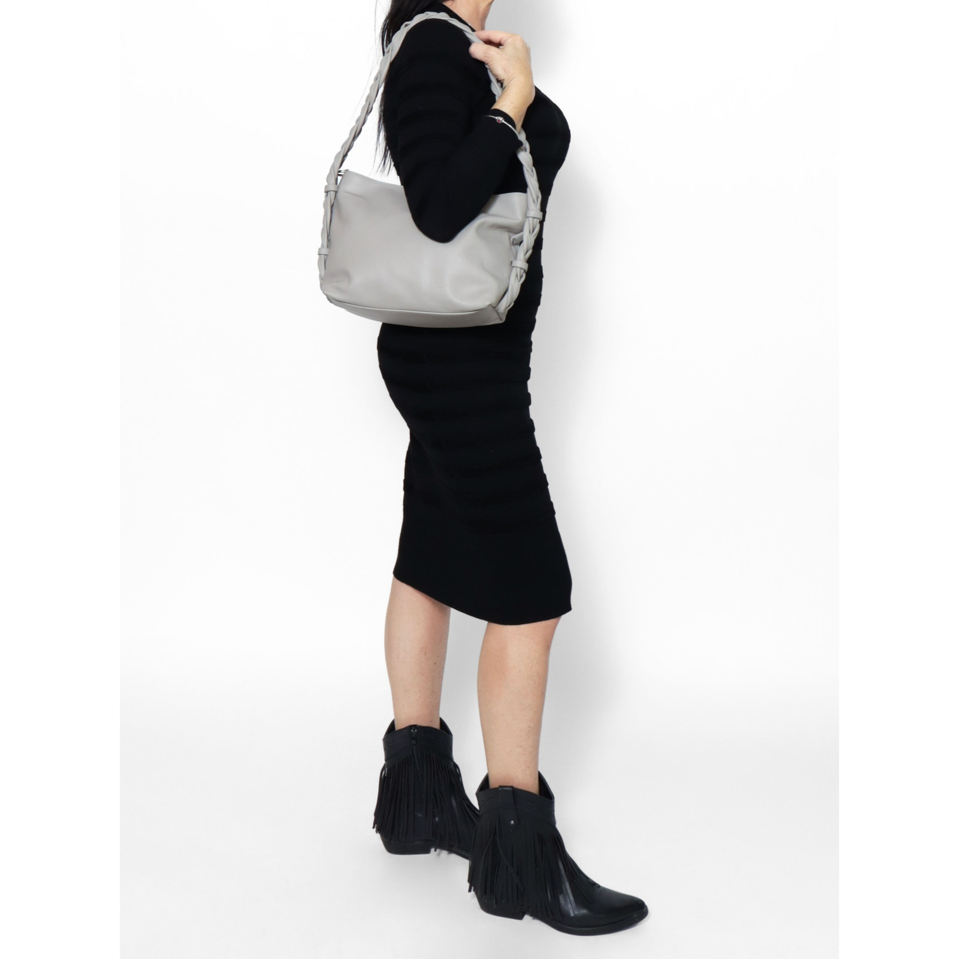 Borsa a spalla da donna - Modello Isara - Vera pelle - 26.0 x 22.0 x 9.0 cm
