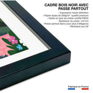 Affiche ViVe la ProVence Affiche + cadre en bois - Noir