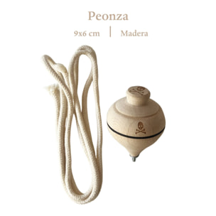 Peonza de madera con cuerda 9x6cm scalpers home