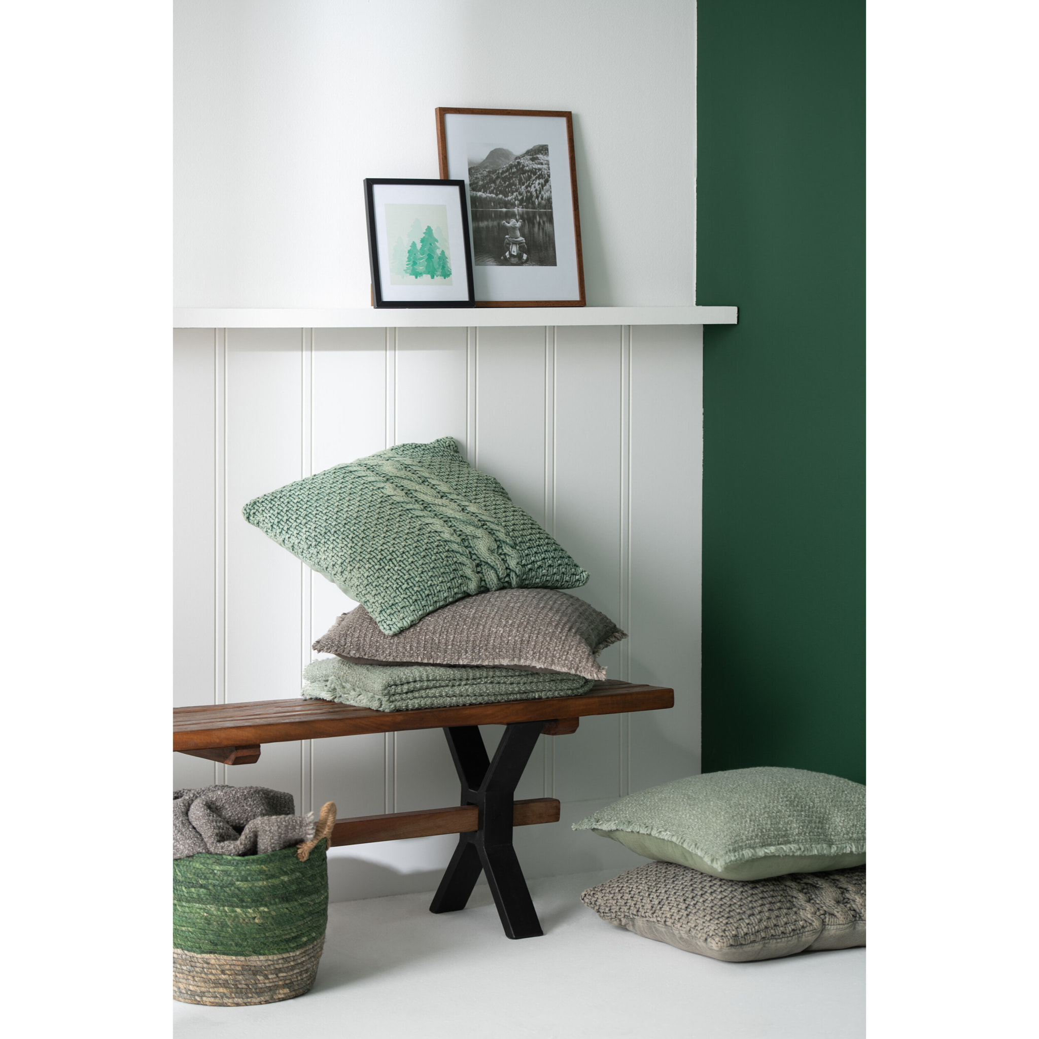 J-Line cadre photo Basic - bois - noir - moyen - 2 pièces