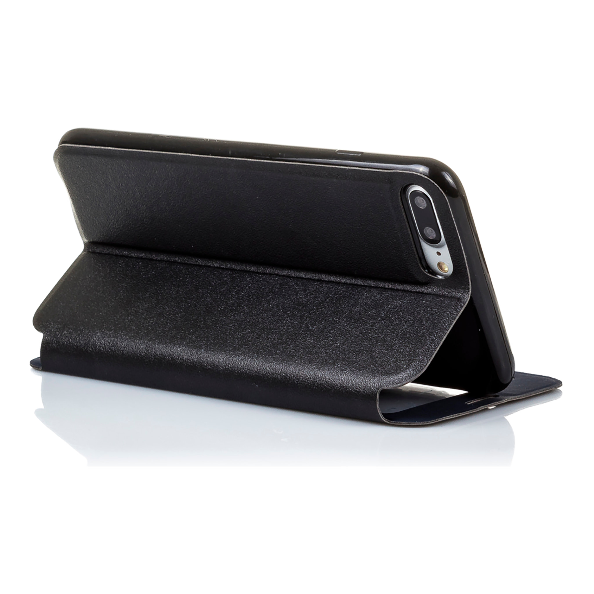 DAM CUSTODIA A LIBRO CON CHIUSURA MAGNETICA A FINESTRA Iphone 7 Plus/ Iphone 8 Plus 8x1x15 Cm. Colore nero