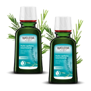 WELEDA - Duo Huile capillaire nourrissante  - Nourrit les cheveux abîmés -  Vegan* - Certifié Natrue** - Flacon 50 ml x 2