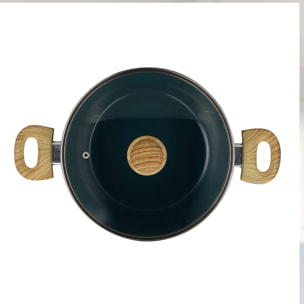 Faitout 24cm en aluminium recyclé bleu canard - tous feux COLORAMA