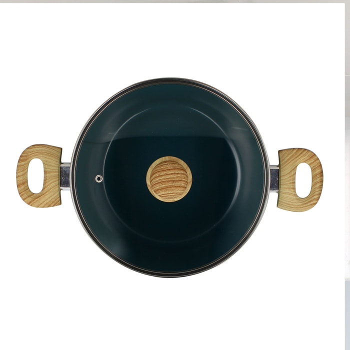 Faitout 24cm en aluminium recyclé bleu canard - tous feux COLORAMA