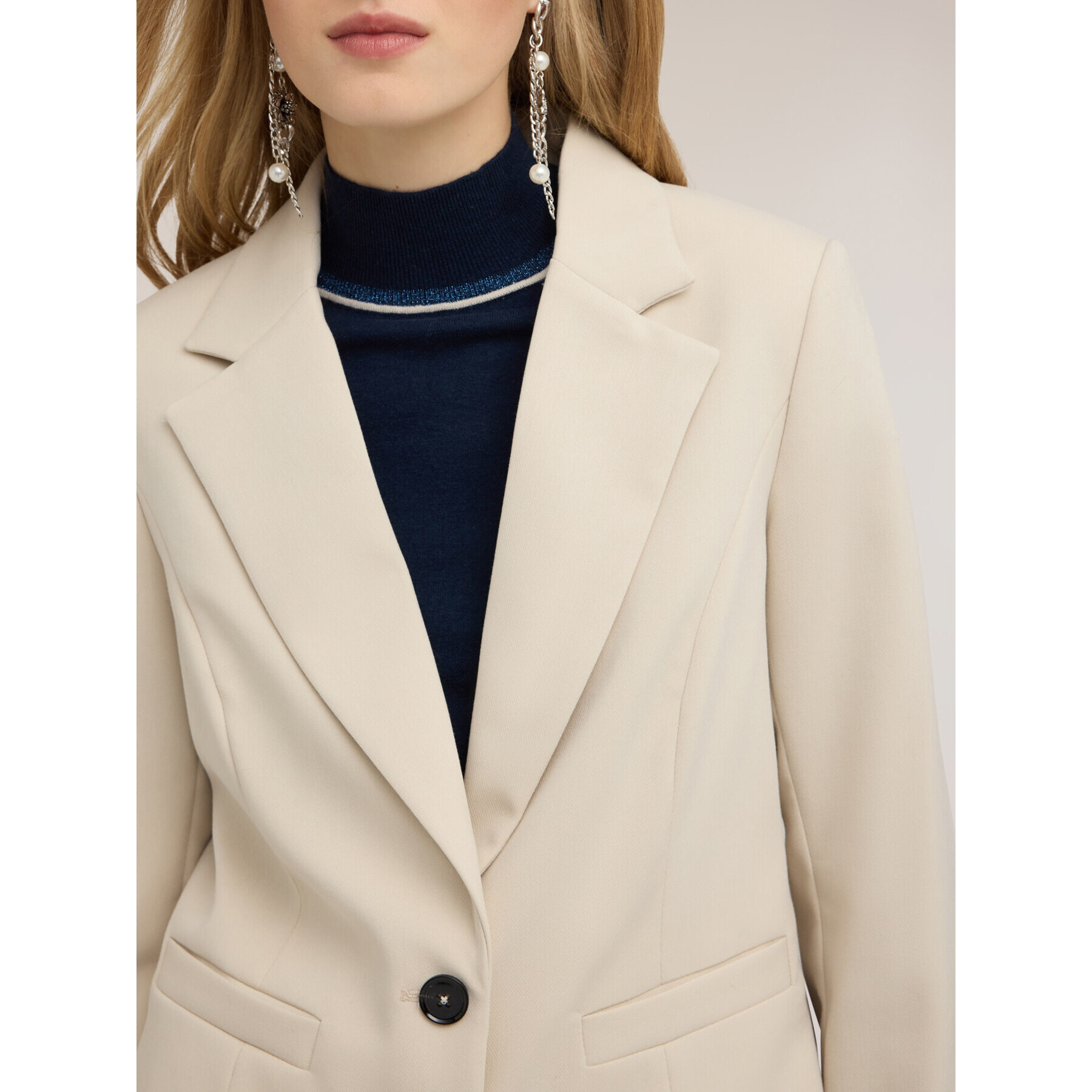 Motivi - Blazer corta con revers - Bianco