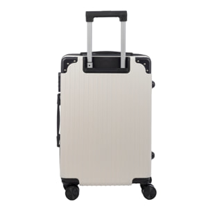 Juego de 3 maletas Trolley, en material ligero ABS de alta resistencia con esquinas reforzadas. Cerradura numérica y 4 ruedas dobles extraíbles y giratorias 360°.