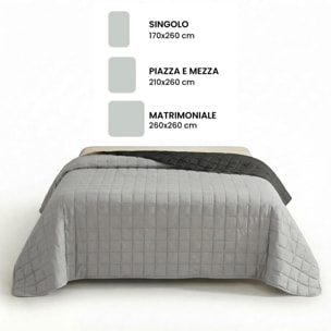 Copriletto una piazza e mezza estivo leggero double face 210x260 cm, trapunta estiva traspirante e morbida, coperta primaverile elegante e moderna, design reversibile per doppio stile, ideale per stagione calda, resistente e facile da lavare