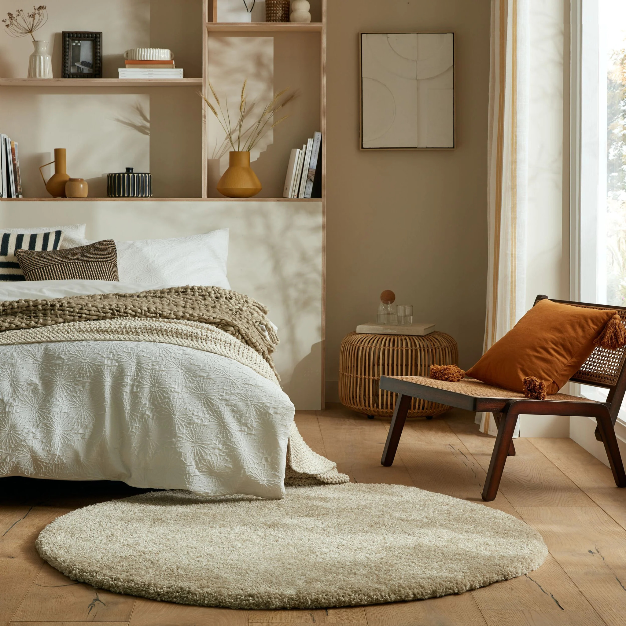 Tapis rond SHAGGY Beige