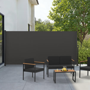 Paravent rétractable 400x200cm gris anthracite