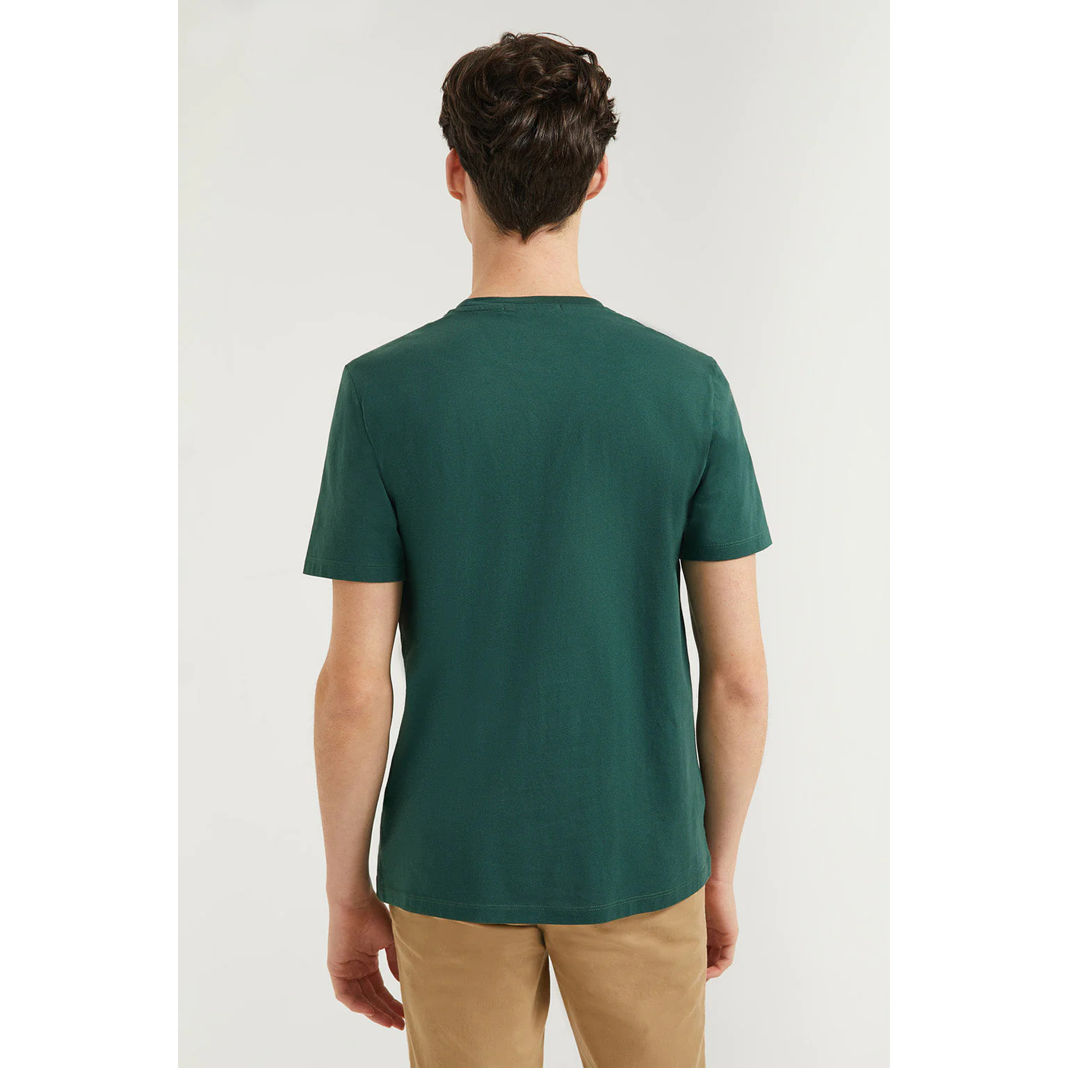 Maglietta basic verde bottiglia in cotone con logo Rigby Go