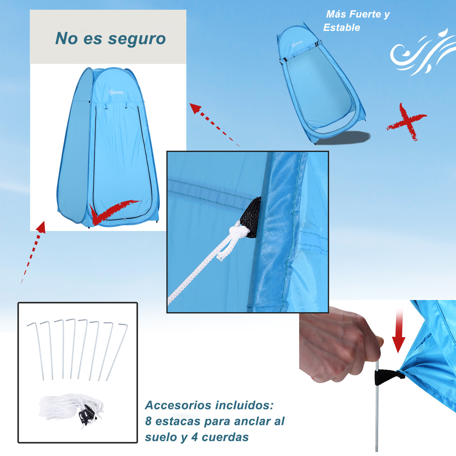 Tienda De CampaáÂ±a de Tela De Poliéster 100x100x185cm Azul