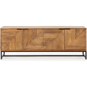 Meuble TV 4 portes en bois de manguier - TAO