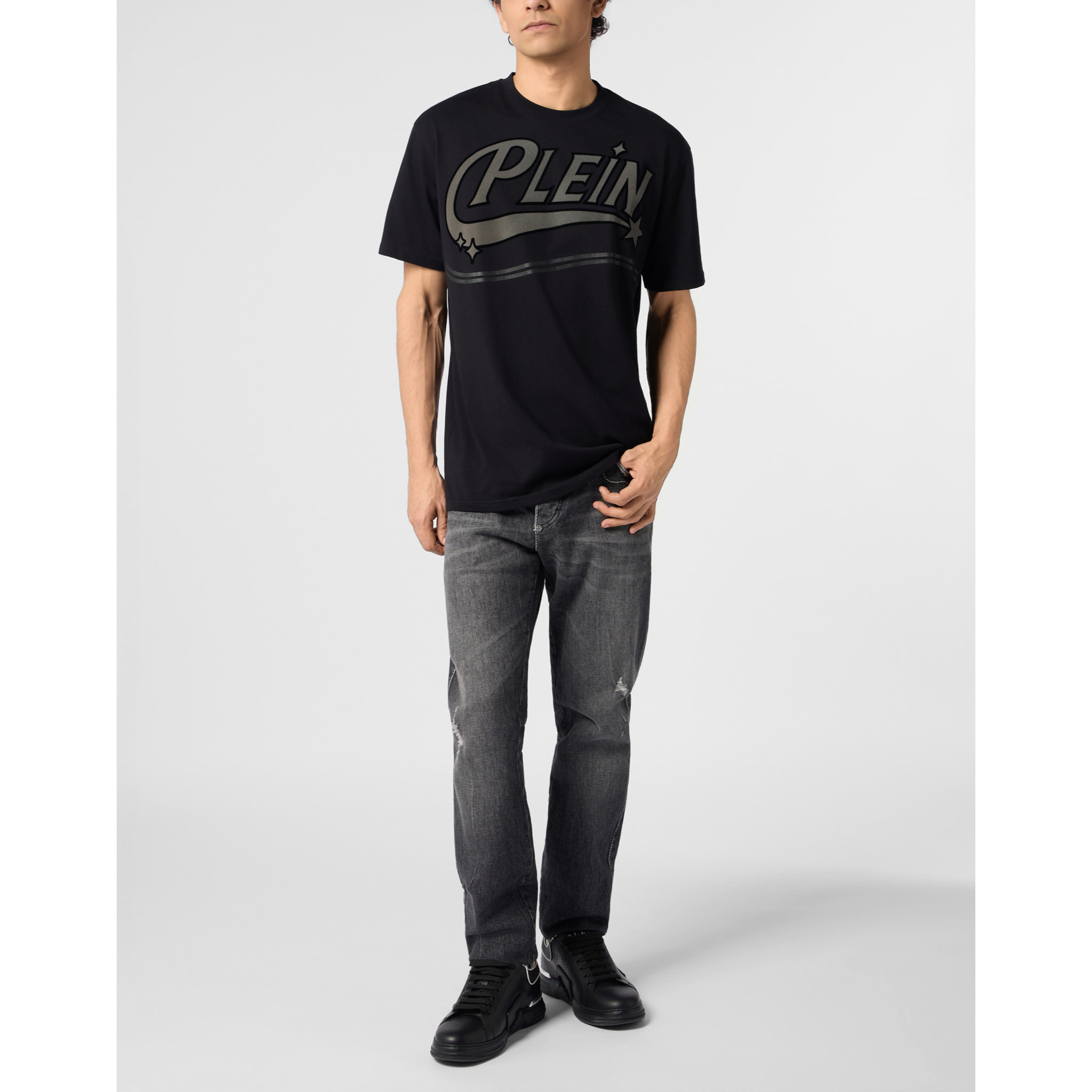 PHILIPP PLEIN Camiseta de cuello redondo y manga corta LOGO