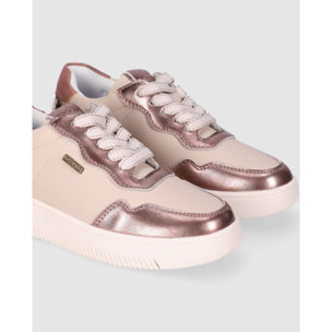 Deportivos de Piel - Beig - Tacón: Bajo