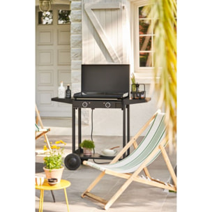 Plancha électrique FORGE ADOUR ACIER BASE 60A noir 2 brûleurs à poser, 57.5x37.9 cm