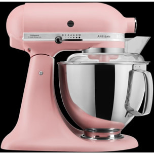 Robot pâtissier KITCHENAID 5KSM175PSEDR rose poudré, 4,8 L, bol avec poignée + bol 3 L, batteur souple et couvercle