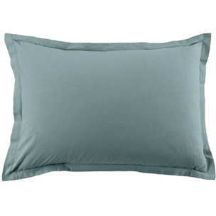 Lot De 2 Taies D'oreiller 100% Coton 57fils Bleu Canard