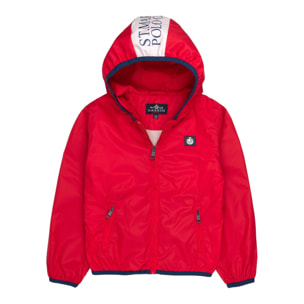 Giubbino K-way nylon con cappuccio Polo Club St Martin Rosso