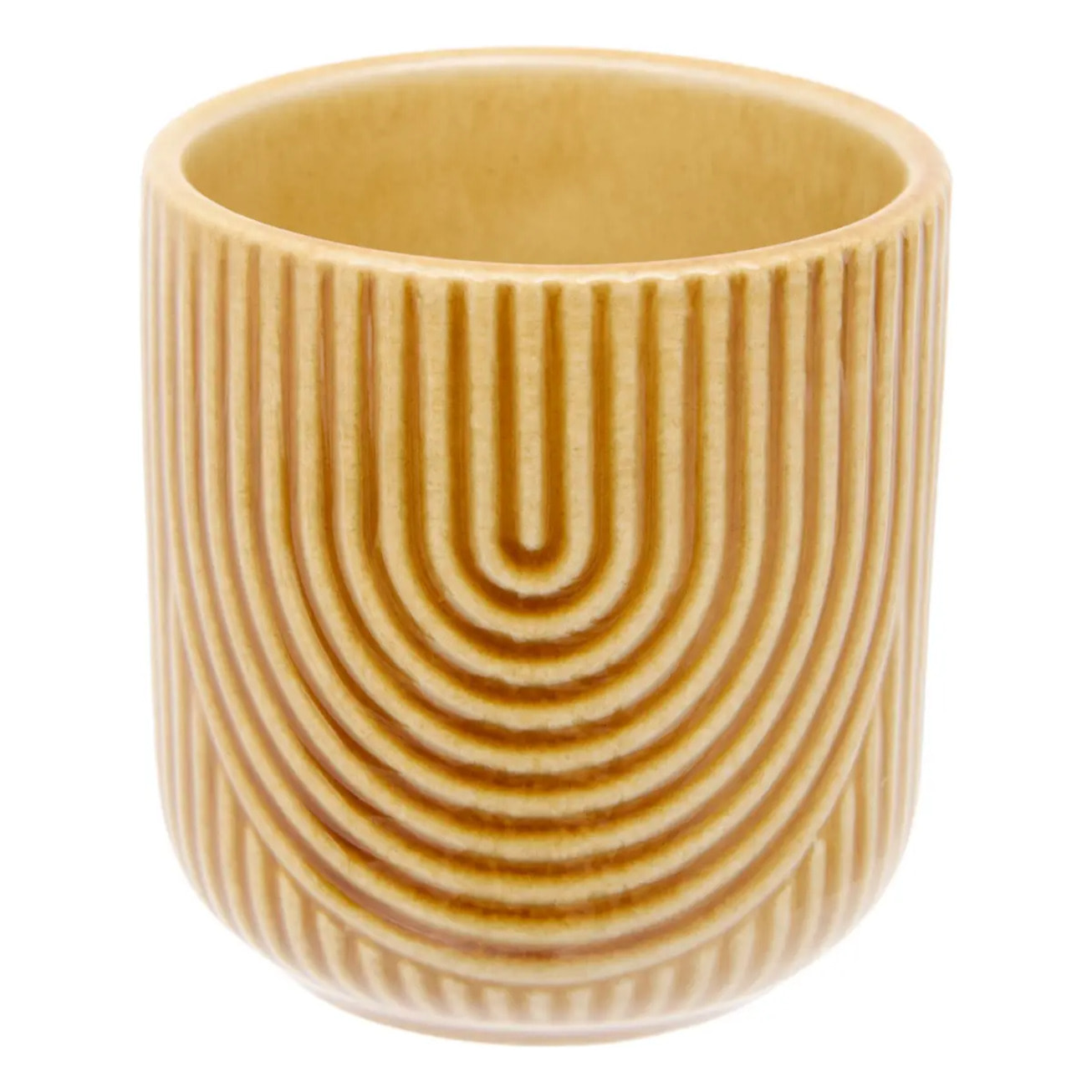 Tasse espresso motif courbes Lya 10cl ocre