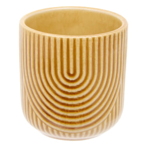 Tasse espresso motif courbes Lya 10cl ocre