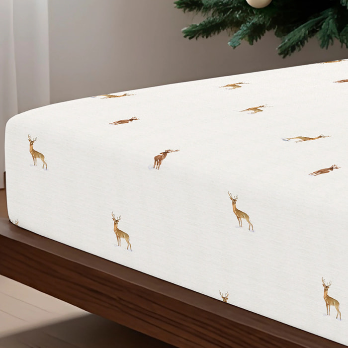 Drap-housse Forest Cerf 100% coton