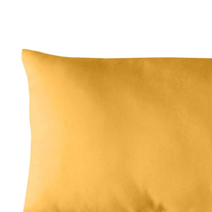Coussin non déhoussable en coton uni - Jaune moutarde