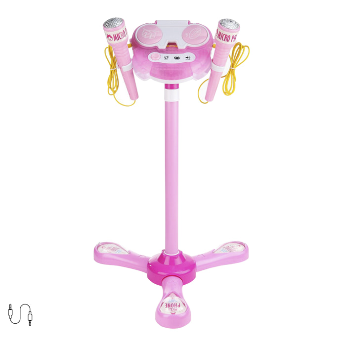 Kit karaoke infantil con 2 micrófonos y stand soporte