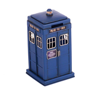 Salvadanaio in metallo "Police box" cm12x12h23