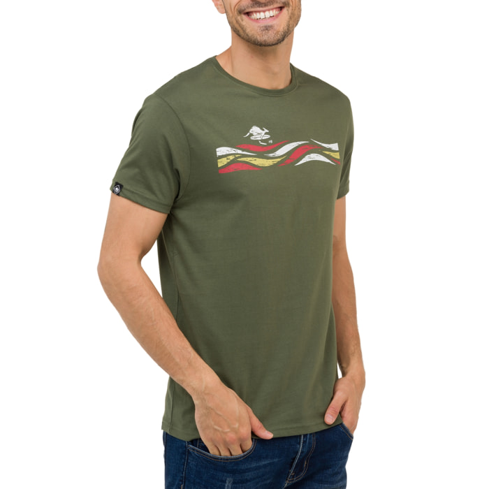 T-shirt in cotone 150 gr Twister Hot Buttered Verde Militare.