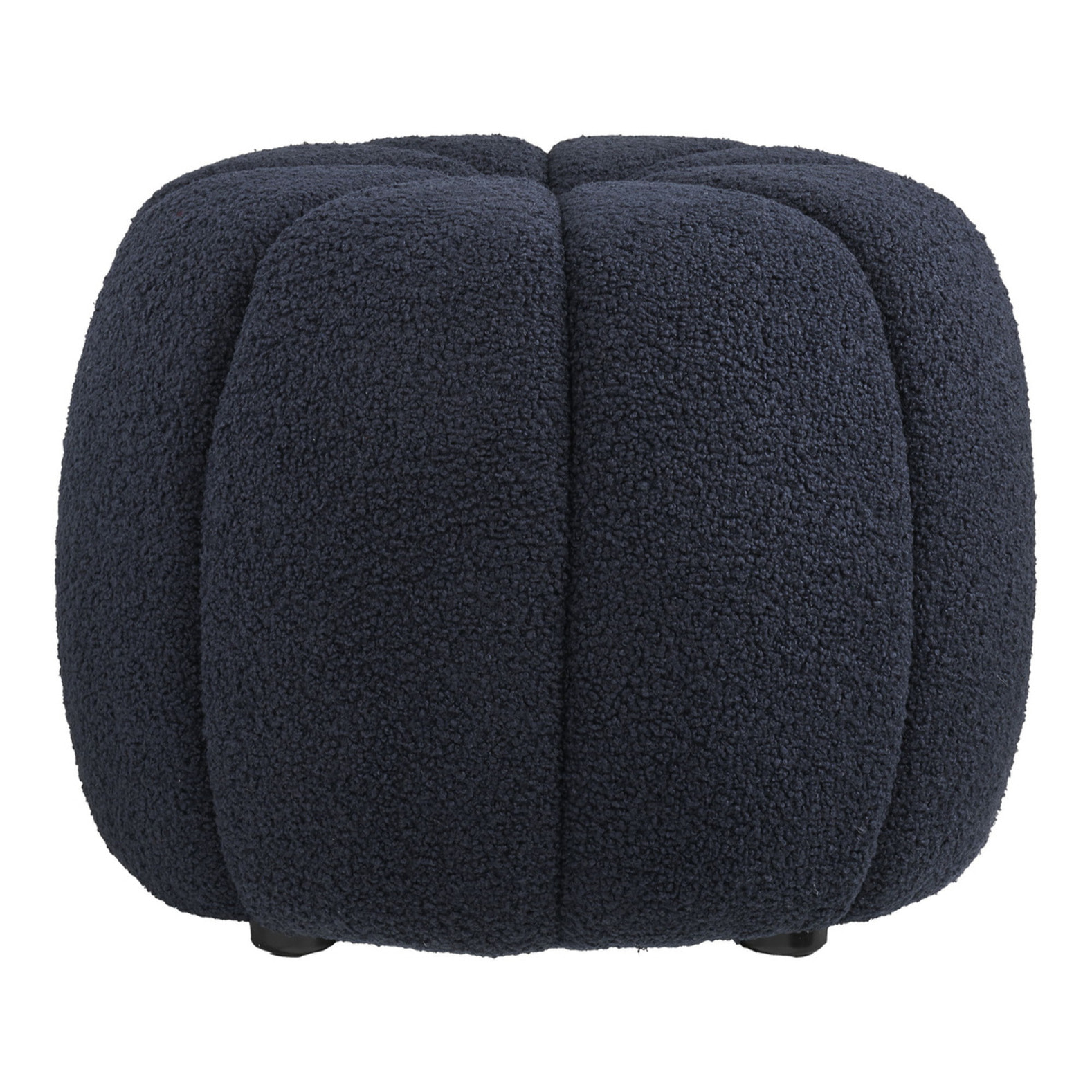 Paisley - Pouf rotondo in teddy blu navy ø48x38 cm