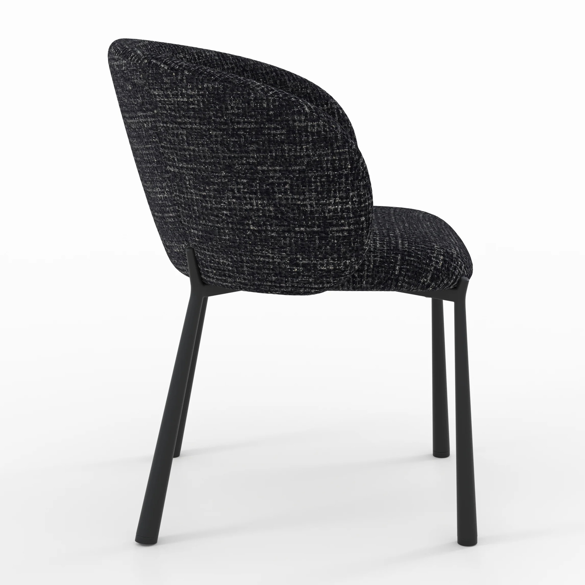 Chaise en tissu texturé noir - Danaë