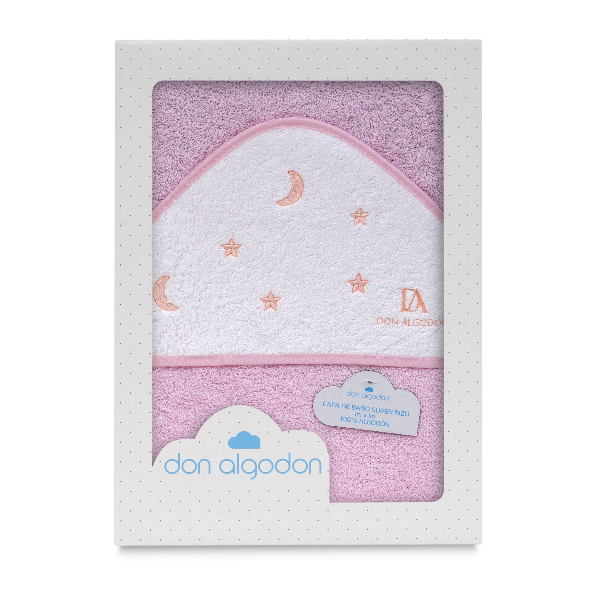 Capa de Baño 1X1  Don Algodon Estrelas Luna Rosa