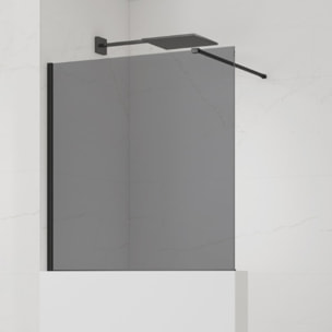 Walk-in 100x100 cm paroi de douche fixe à l'italienne + set d'installation + bras de montage 120 cm, noir (SATBWIS100KSPRC)