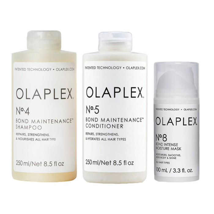 OLAPLEX Kit Shampoo N°4 250ml + Conditioner N5° 250ml + Mask N°8 100ml