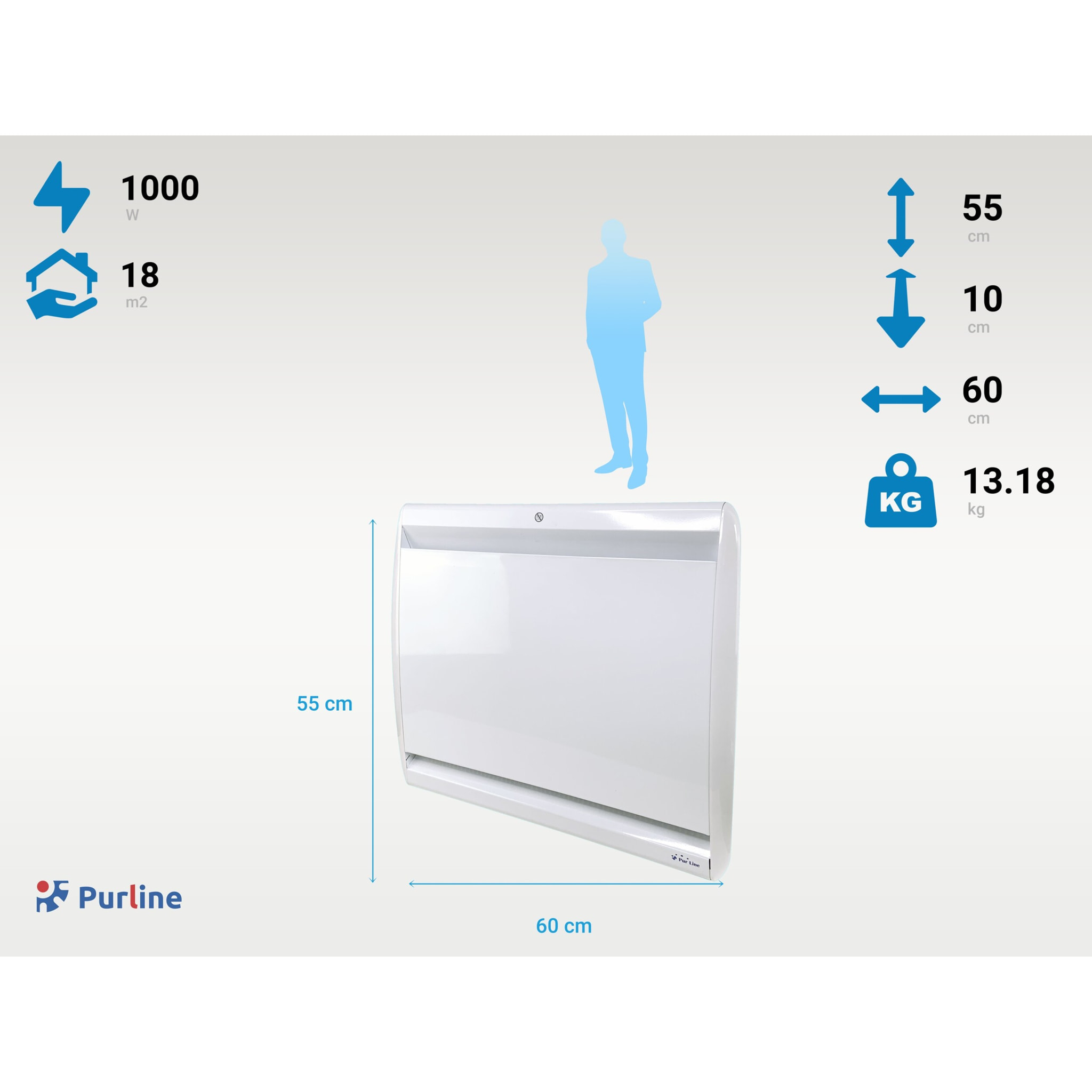 Emisor térmico bajo consumo con control WIFI MICAIRON A1000 PURLINE 1000 W