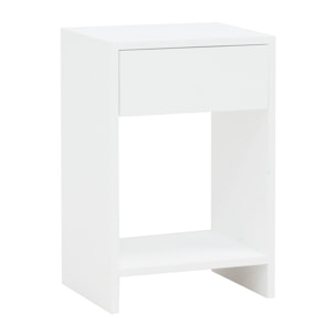 Table de chevet en bois massif avec un tiroir dans un ton chêne foncé de 60x40cm Hauteur: 60 Longueur: 40 Largeur: 29.5