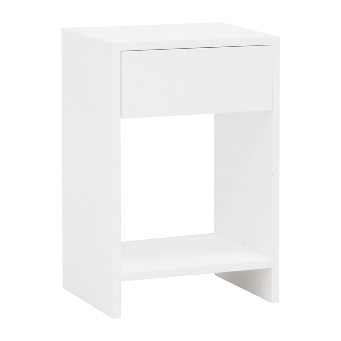 Table de chevet en bois massif avec un tiroir dans un ton chêne foncé de 60x40cm Hauteur: 60 Longueur: 40 Largeur: 29.5
