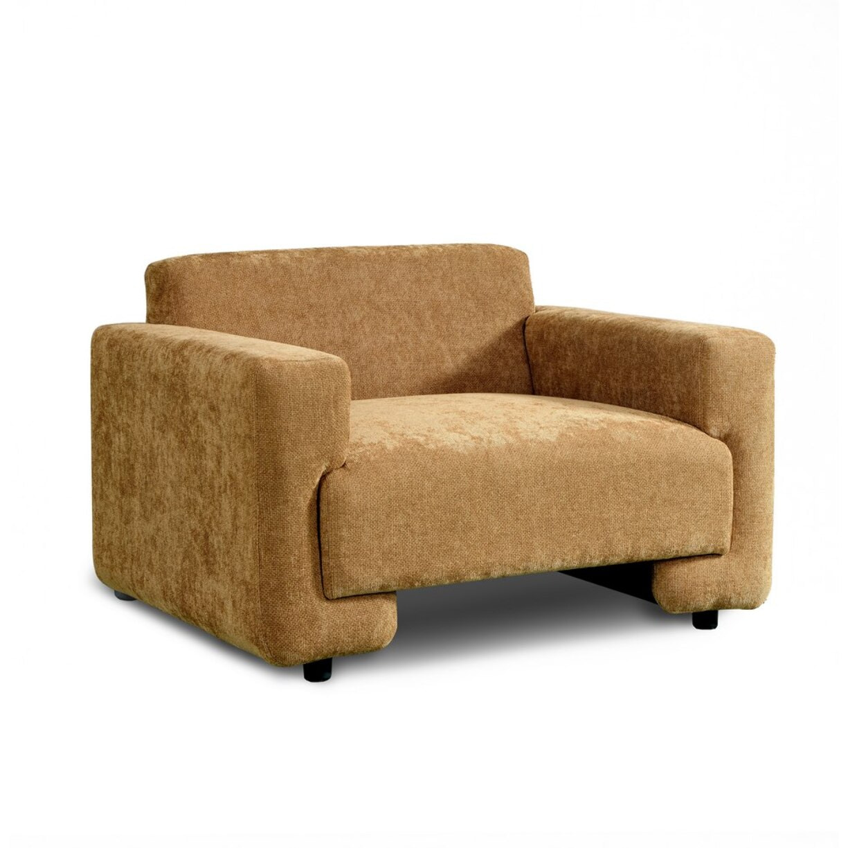 Poltrona design in tessuto caramello 111x90x72 cm - Paris