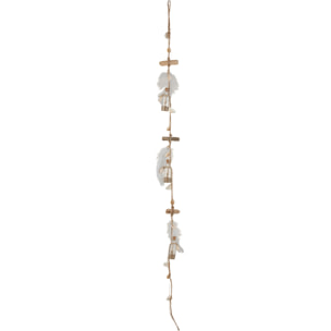 J-Line guirlande Bouteilles - verre/plumes - verre - naturel
