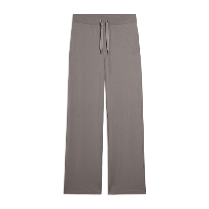 Pantaloni Sportivi con gamba Wide Leg e strass