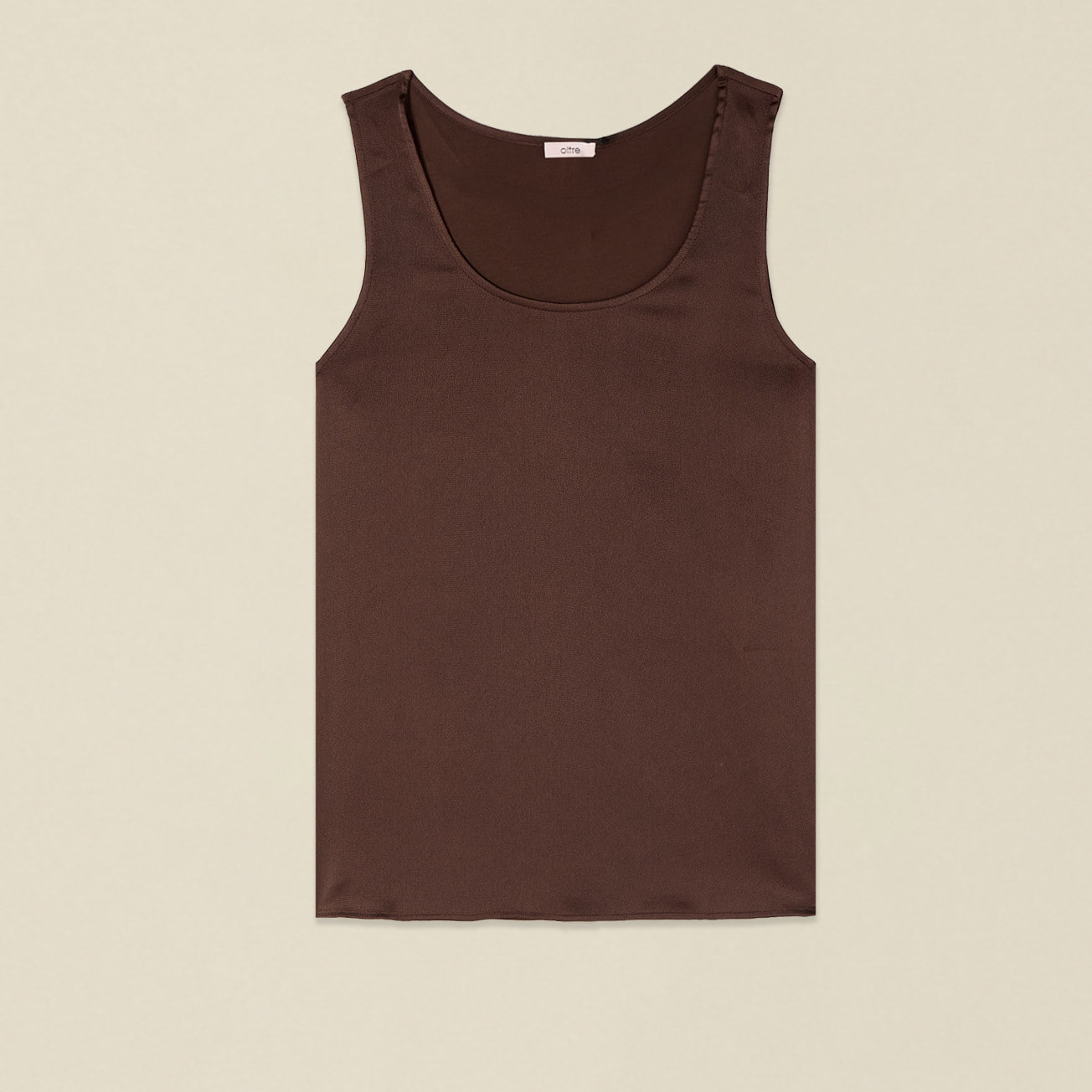 Oltre - Top bimaterico - Marrone