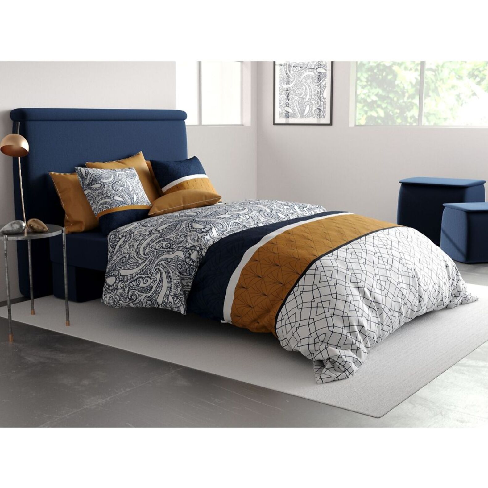 Parure Housse De Couette 3pcs 100% Coton 57fils Dakota