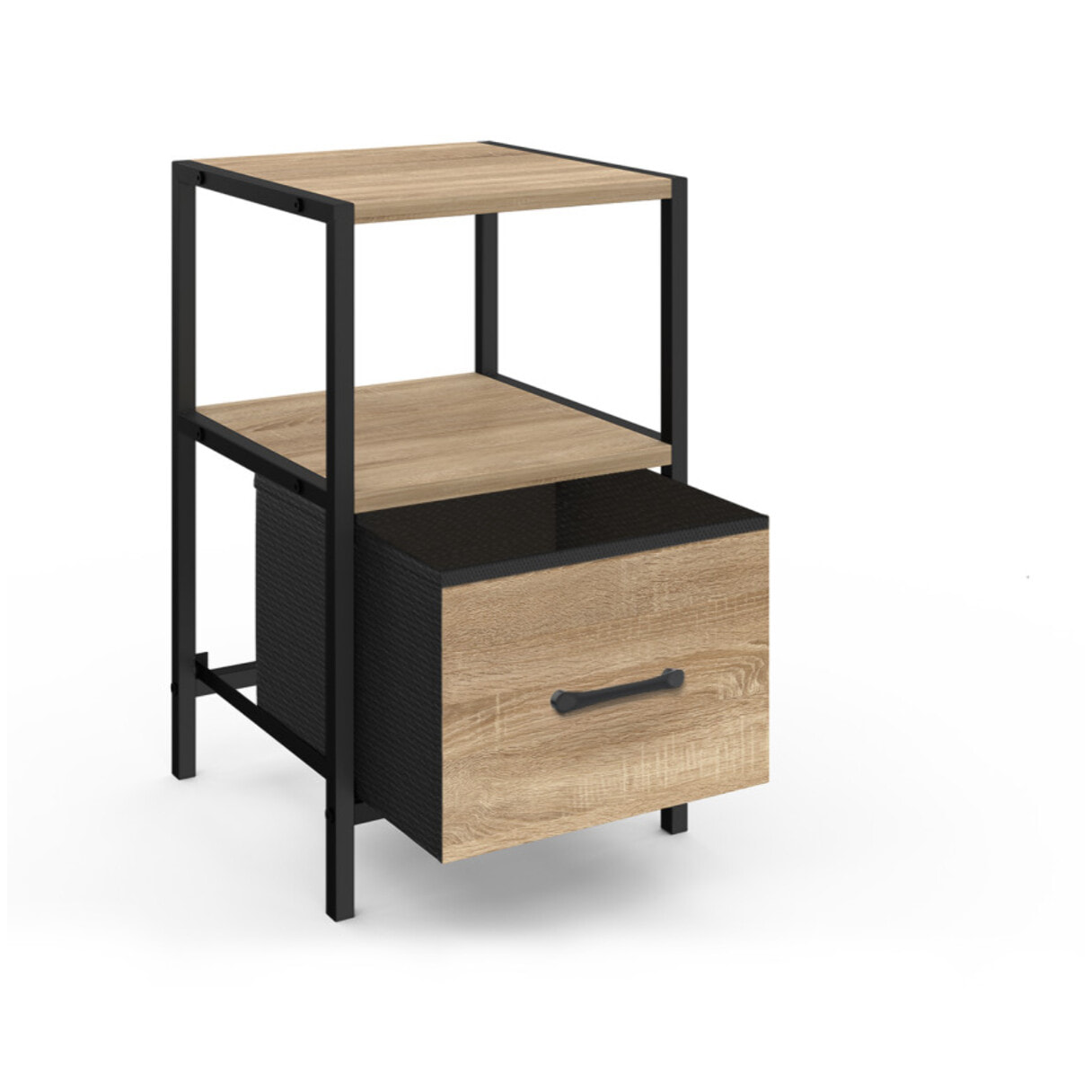 Tables de chevet Iris avec 1 tiroir et 1 niche - lot de 2