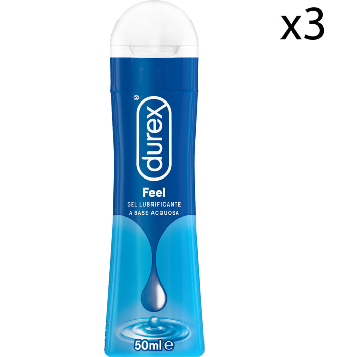 3x Durex Feel Pleasure Gel Lubrificante Intimo Effetto Seta - 3 x 50ml